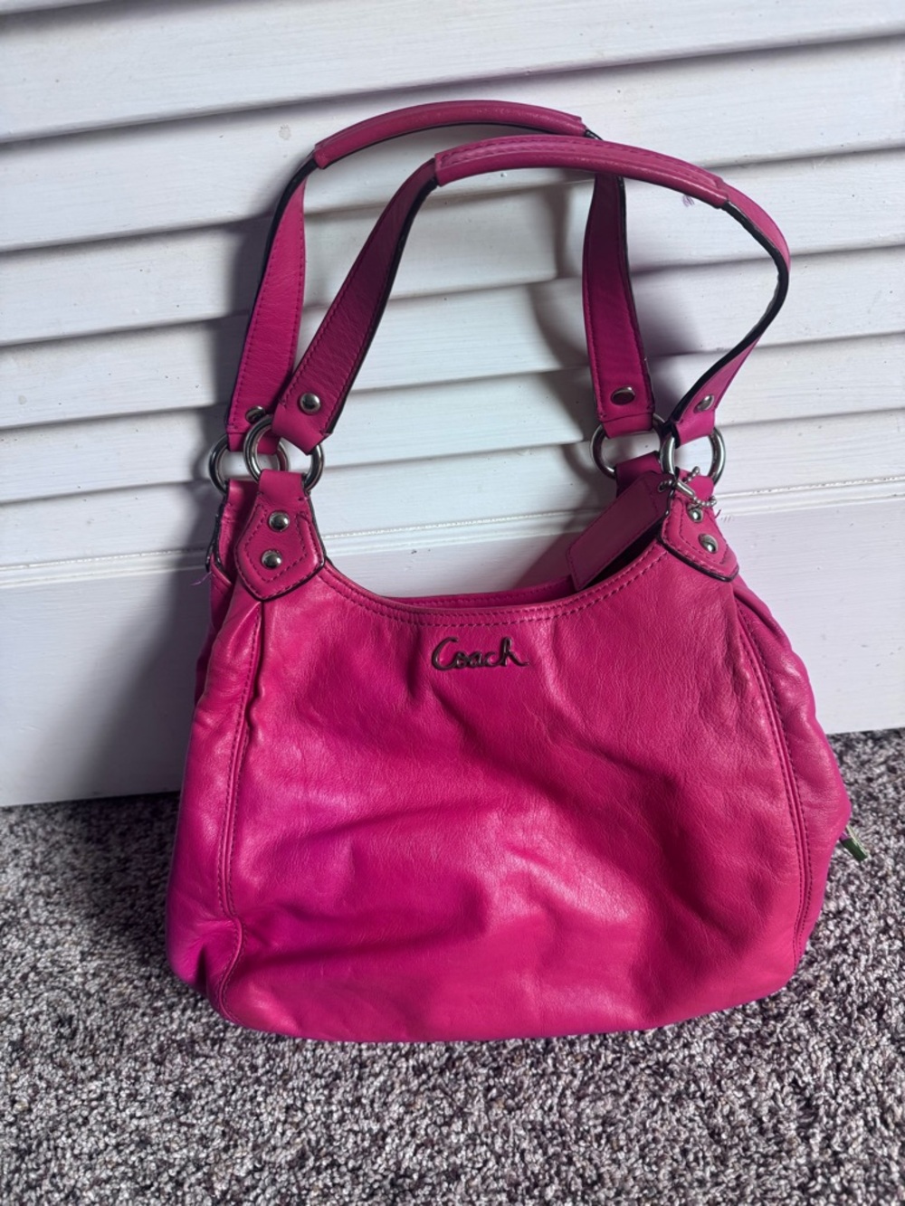 Coach Hot Pink Leather Shoulder Bag